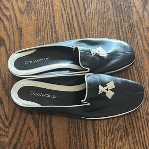 Enzo Angiolini Black Mules with Tassels